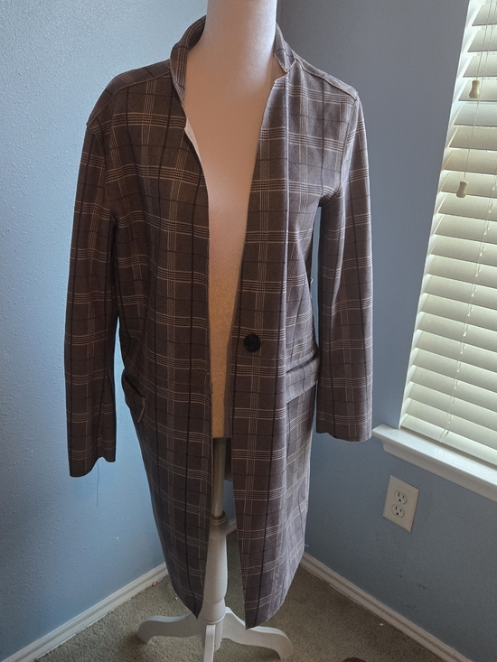 Blank NYC Jackets & Blazers - Blank NYC Brown Plaid Trench Coat